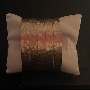 Ava and Aiden Hammered Gold Cuff Bracelet